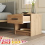 Hanah Home 3622 Mesilla de Noche Roble Tablero Partículas Melaminado 52x46.8x45cm 1 Cajón Estantes